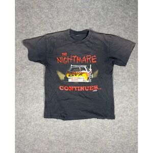 Vintage John Force NHRA Drag Racing T-Shirt The Nightmare Continues Black Mens L